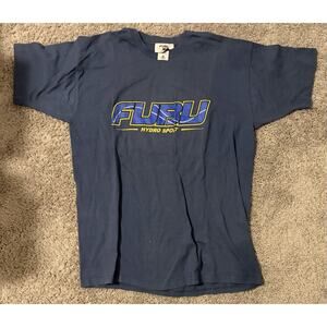 2005 FUBU Hydro Sport Graphic Navy Blue Men's T-Shirt XXL Crew Neck Retro